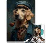 Golden Retriever Detective 1000 Piece Jigsaw Puzzle for Adults Teens,Challenging To Complete But Fun And Humorous with Matching Poster And Trivia Sheet (75x50cm)