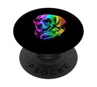 Golden Retriever DJ Headphones Retro Music Dog Lover PopSockets Adhesive PopGrip