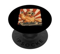 Golden Retriever DJ House Music Retro Dog Lover PopSockets Adhesive PopGrip