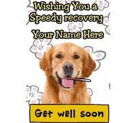 Golden Retriever Do Greeting Personalised Card Get Well Soon Card any name pid2