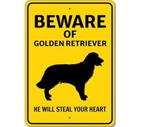 Golden Retriever Dog Beware He Will Steal Your Heart K9 Sign