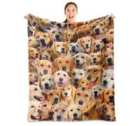 Golden Retriever Dog Blanket,Golden Retriever Gifts for Dog Lovers,Flannel Blanket Throws for Dog Mom Dad,Soft Blankets for Sofa Bed Home Decor,Gifts for Adult Men Women Halloween Christmas,60"x80"