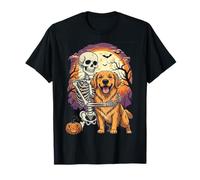 Golden Retriever Dog Costume Spooky Pumpkin Halloween T-Shirt