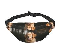 Golden Retriever Dog Fanny Pack for Men Women Crossbody Waist Bag Everywhere Belt Bag Wallet Hip Bum Bag with Adjustable Strap Casual Chest Bag for Outdoor Hiking Cycling, Black, One Size
