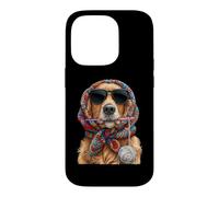 Golden Retriever Dog Granny Square Crochet Yarn Crocheting Case for iPhone 14 Pro