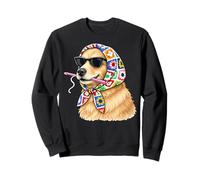 Golden Retriever Dog Granny Square Crochet Yarn Crocheting Sweatshirt