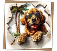 Golden Retriever Dog Greeting Card - Funny Dog Face Greeting birthday Card