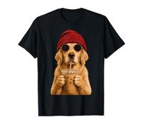 Golden Retriever Dog Hipster Iced Coffee Funny Goldie T-Shirt