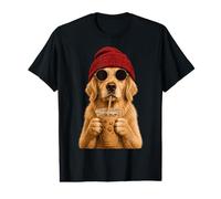 Golden Retriever Dog Hipster Iced Coffee Funny Goldie Value Graphic T-Shirt