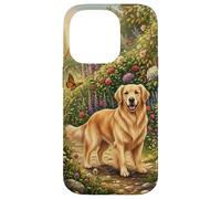 Golden Retriever Dog in Wildflower Meadow Case for iPhone 14 Pro