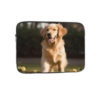 Golden Retriever Dog Laptop Sleeve for Women Men, 13 Inch Waterproof Laptop Bag Lightweight Notebook Computer Cover Bag