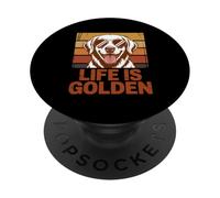 Golden Retriever Dog Life is golden retro vintage PopSockets Adhesive PopGrip