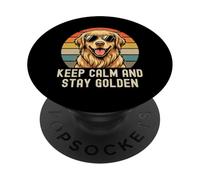 Golden Retriever Dog Life is Golden Retro Vintage PopSockets Adhesive PopGrip