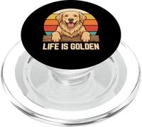 Golden Retriever Dog Life is Golden Retro Vintage PopSockets PopGrip for MagSafe