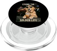 Golden Retriever Dog Life is Golden Retro Vintage PopSockets PopGrip for MagSafe