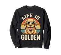 Golden Retriever Dog Life is Golden Retro Vintage Sweatshirt