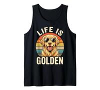 Golden Retriever Dog Life is Golden Retro Vintage Tank Top