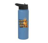 Golden Retriever Dog Lover Blessed by A Golden Stainless Steel Insulated Water Bottle