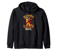 Golden Retriever Dog Lover Blessed By A Golden Zip Hoodie