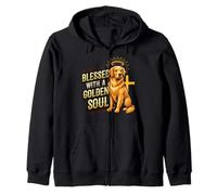 Golden Retriever Dog Lover Blessed By A Golden Zip Hoodie