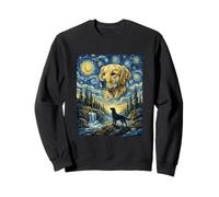 Golden Retriever Dog Moon Howling Starry Night Van Gogh Art Sweatshirt