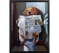 Golden retriever dog on The toilet Paint by Number Kits Canvas DIY Oil Painting for Kids, Students, Adults Beginner with Brushes and Acrylic Pigment 40X50Cm/15.8X19.7Inch