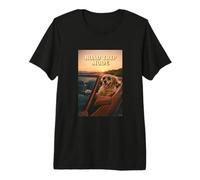 Golden Retriever Dog Open Road Journey Mode Sunset Premium T-Shirt