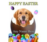 Golden Retriever Dog personalised Easter Greeting Card Mum Dad Nan Friend refSe1