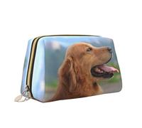 Golden Retriever Dog Print Makeup Bag Portable Versatile Toiletry Bag Large Capacity Cosmetic Bag for Women