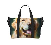 Golden Retriever Dog Print Travel Duffel Bag, Lightweight Water-Resistant Weekender Spacious Gym & Travel Bag for Men, Women & Teens