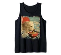 ゴールデン・レトリバー Golden Retriever Dog Ramen Japanese Noodles Tank Top