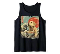 ゴールデン・レトリバー Golden Retriever Dog Ramen Japanese Noodles Tank Top