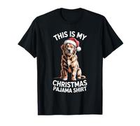 Golden Retriever Dog Santa Hat Christmas Pajama Men Women T-Shirt