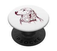 Golden Retriever Dog Silhouette Line Art Portrait PopSockets Adhesive PopGrip