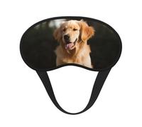Golden Retriever Dog Sleep Mask for Side Sleeper Eye Mask for Sleeping Light Blocking Soft Breathable Sleep Eye Mask for Women Men Adjustable Elastic Strap Travel Nap Blackout Eye Shade Cover