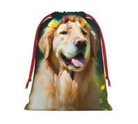 Golden Retriever Dog Ultra Soft Velvet Gift Bag, Comfortable To The Touch, Reusable