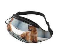 Golden Retriever Dog Waist Bag Bumbags for Men Women, Print Polyester Waist Pack for Travel Walking Sport with Adjustable Strap