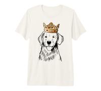Golden Retriever Dog with Crown Premium T-Shirt