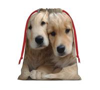 Golden Retriever Dogs Print Drawstring Gift Bag Durable And Versatile, Perfect For Festive Occasions