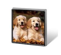 Golden Retriever Dogs Puppies Pets Button Pin Funny Cute Brooch Pins Personalized Square Lapel Pin Badges Alloy Pinback Button Badge Novelty Backpack Pins for Jackets Hat Bags Chrismas Birthday Gift