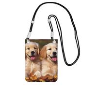 Golden Retriever dogs puppies pets Crossbody Phone Bag for Women Men Waterproof Mini Cellphone Purse Wallet, Black, One Size