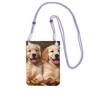 Golden Retriever dogs puppies pets Crossbody Phone Bag for Women Men Waterproof Mini Cellphone Purse Wallet, Purple, One Size