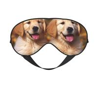 Golden Retriever Dogs Puppies Pets Eyes Sleep Mask Adjustable Strap Sleeping Eye Mask Light Blocking Blindfold Eye Sleep Shade Cover Bedtime Blackout Eyeshade for Yoga Nap Travel