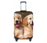 Golden Retriever dogs puppies pets Luggage Cover for Suitcase TSA Approved Elastic Suitcase Cover Anti-Scratch Travel Luggage Protector Cover Washable Trolley Case Cover Fit 18-32 Inch Luggage, Black,
