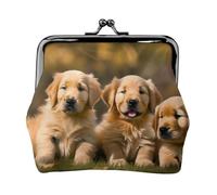 Golden Retriever Dogs Puppies Pets Print Coin Purse,Lock Wallet Buckle Kiss Lock,Purse Leather Coin Purse Change Holder Wallet