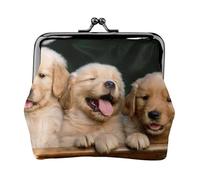 Golden Retriever dogs puppies pets Print Practicality Coin Purse Cute Mini Coin Pouch for Women (4.52 x 4.13in) Exquisite, Black, One Size