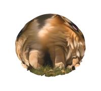 Golden Retriever Dogs Puppies Pets Print Shower Cap Reusable Bath Cap Double Layer Bath Hair Caps, Keeps Hair Dry, Fits All Head
