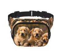 Golden Retriever Dogs Puppies Pets Print Waist Pack Square Waist Bag Workout Hiking Running Travel Gym Pretty Zipper Fashion