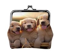 Golden Retriever Dogs Puppies Pets - Print Women's Compact Coin Purse with Lock Waterproof for Travel Gifts