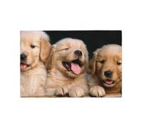 Golden Retriever dogs puppies pets Printed Linen Placemats 4 PCS Set - Double Layer Heat Resistant Non-Slip Place Mats for Dining Room, Kitchen Table Decor, Indoor Outdoor, Housewarming Gift